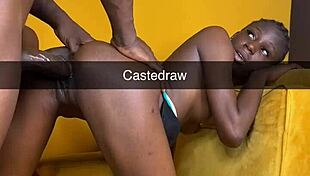 castedraw petite ebony bends over begging look back while muscular guy fucks creamy pussy doggystyle