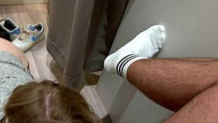 naughty milf flashes pussy in store then gets big cock doggy reward changing room dripping wet?