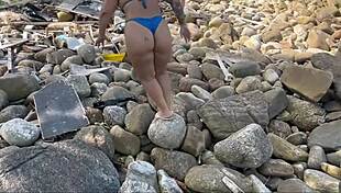 Hot Brazilian Bikini Babes Gape Asses on Desert Beach Trail