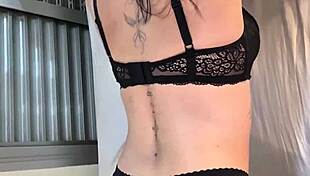 Goth college coed slut flashes huge natural tits for monster cock ride