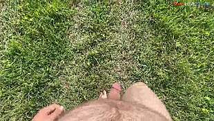 I'm jerking cock outdoors this fall