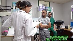 Perverted Podiatrist Angel Ramiraz tickles spreads nurse in latex gloves