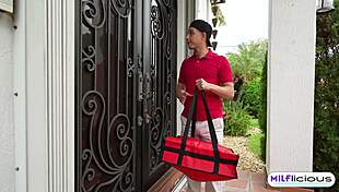 Pizza guy, ready for Trixi Brooks' big booty MILF tip?