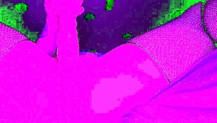 My pussy squirts hard from pink dildo deep inside!