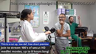 Perverted Podiatrist Angel Ramiraz tickles spreads nurse in latex gloves