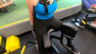 Big ass Latina Zamira rewards stepson hard at gym