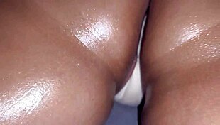 Oops, creampie slips deep into my best friend's tight spot