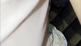 skinny latina nerd student's first homemade ass play with huge natural tits