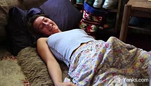 rosie budd sweats through her hairy pussy workout climax
