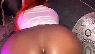 damn, this petite ebony teen's tight pussy grips that monster cock so good while she moans