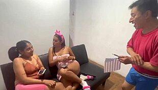 daddy punishes us with huge cocks it hurts so much real homemade ffm threesome