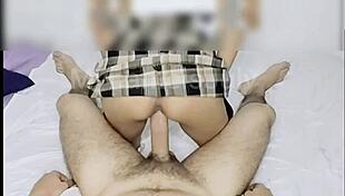 perverted 18yo schoolgirl lets older man take her home for raw creampie fuck in uniform