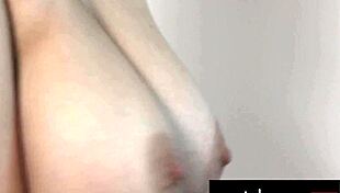 Sofi ryans' big natural tits bounce in cowgirl ride before massive cumshot