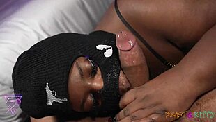 Slurp goddess deepthroats bbc beast in sloppy face fuck cumshot