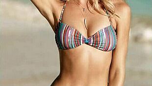 Showing off sexy bikini body