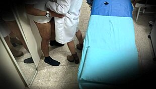 spying on horny mexican nurse upskirt in office