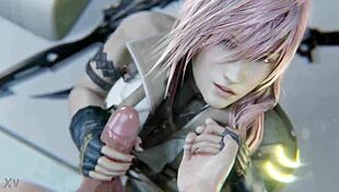 Hentai anime babe strokes to explosive 3D lightning cum facial