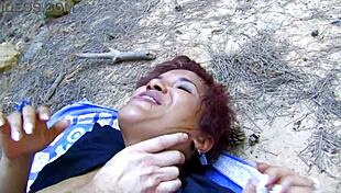 Guy Pounds Cute New Girlfriend Deep in Forest Bareback