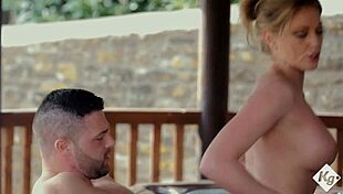 horny british milf housewife holly kiss rides toy boy bareback in hot tub jacuzzi