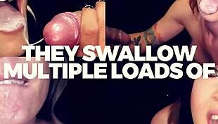 cute petite brunette deepthroats cocks and slurps sloppy at gloryhole