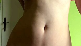 Cute petite teen fingers shaved pussy and uses dildo to orgasm