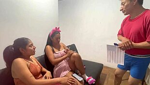 daddy punishes us with huge cocks it hurts so much real homemade ffm threesome