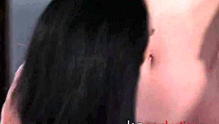 brunette teen feels irresistible pull as milf seduces her into licking hairy pussy