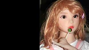 Camille sex doll strikes hot poses in tight pink outfit