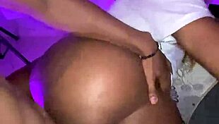 damn, this petite ebony teen's tight pussy grips that monster cock so good while she moans