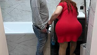 big ass stepmom lets stepson grope then fuck her fat pussy