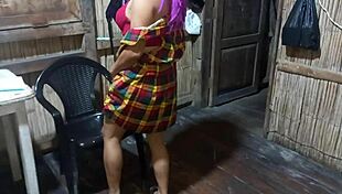 madrastra starts her porn model casting shaking her big tits and tight vagina sexy moves