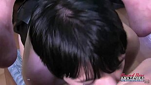 Watch short haired cutie cora rim that ass and slurp the juicy dick