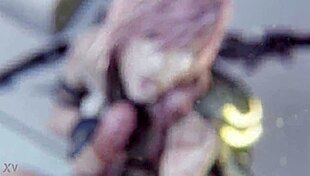 Hentai anime babe strokes to explosive 3D lightning cum facial
