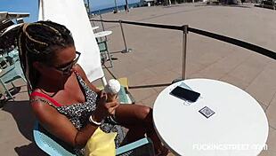 STREET SLUT'S HUGE TITS AND BIG CLIT BEG FOR CREAM FILLING! 