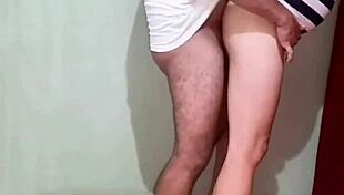 Indo hijab girl seduces stepsis fantasy fuck against the wall!
