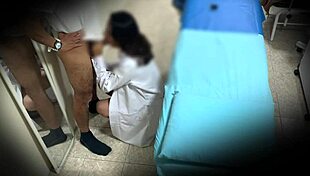 spying on horny mexican nurse upskirt in office