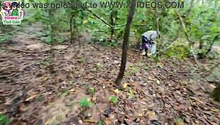 Thai teen gets horny lost in forest and FUCKS rough outdoors