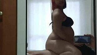 young pregnant nympho bounces wildly on thick cock