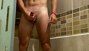 Hey dude 😏 fit teen guy strokes small cock watching shower handjob cam!
