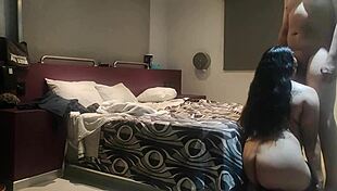 Hotel motel hookup filmed by two cameras first angle