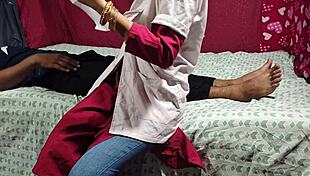 beautiful indian doctor rides patient big cock cowgirl in hospital creampie