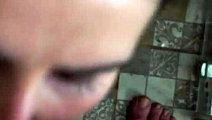 Slutty friend's wife sneaks in shower for my deepthroat and pounding