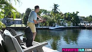 Step Aunt Bribes Nephew With Poolside Blowjob For Hard Fuck