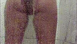 Latina Milf Masturbates Big Tits in Shower.