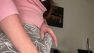 stepmom fills condom with cum as stepson watches her orgasm at the office