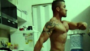 Fitness milf shows off athletic body in intense workout preparation vlog