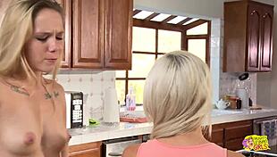 Blonde lez cuties hollie mack and xandra sixx scissor ignoring taboos!