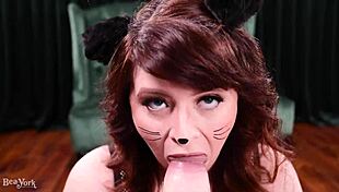 catgirl bea begs breeding in submissive dildo impregnation play