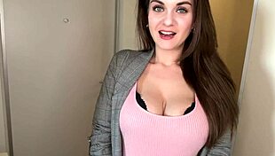 stepmom fills condom with cum as stepson watches her orgasm at the office