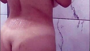 Latina Milf Masturbates Big Tits in Shower.